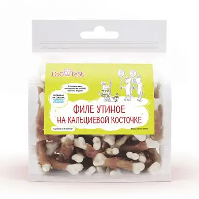 Dog Fest лакомство для собак Филе утиное на кальциевой косточке